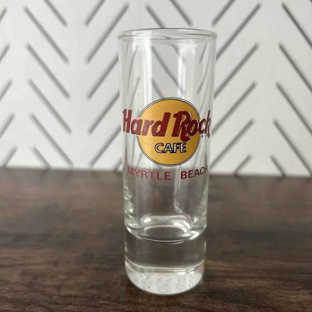 Lot of 5 Hard Rock 4” Double Shot Glasses Various Cities Nashville Atlantic City